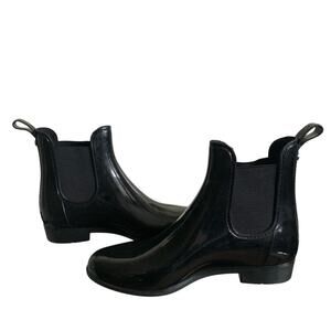Marc Fisher Women's Black Rainy2 Chelsea Rain Boots Size 8 Minimal Classic